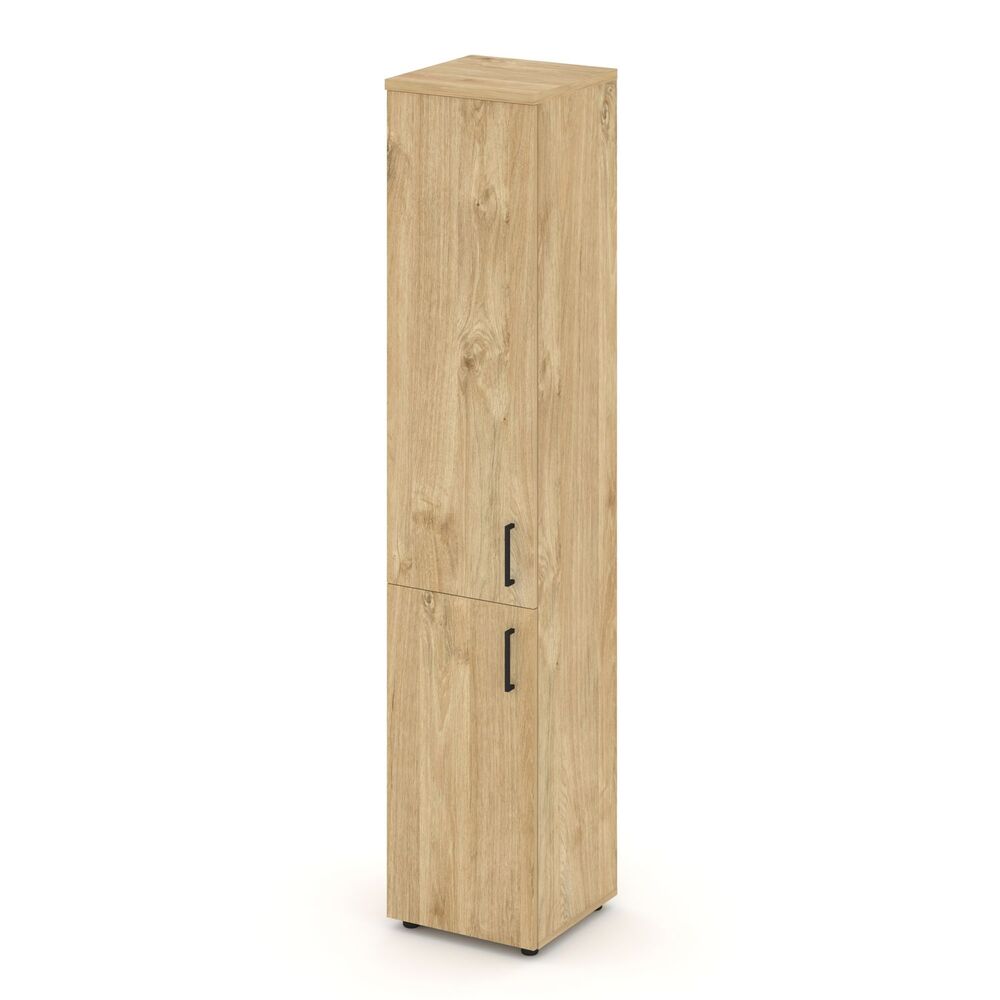 Шкаф высокий узкий левый (1 низкий фасад ЛДСП + 1 средний фасад ЛДСП)