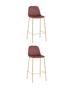 Стул барный Валенсия SN велюр пыльно-розовый золотые ножки 2 шт