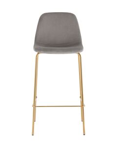 Стул барный Валенсия SN велюр серый золотые ножки 2 шт