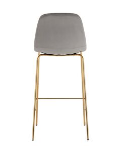 Стул барный Валенсия SN велюр серый золотые ножки 2 шт