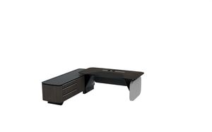 Стол руководителя на опорной сервисной тумбе (левый)