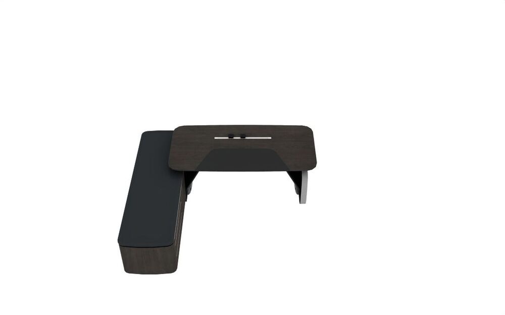 Стол руководителя на опорной сервисной тумбе (левый)