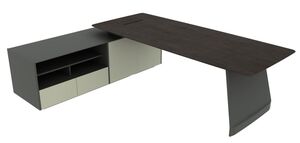 Стол руководителя на опорной тумбой (левый)