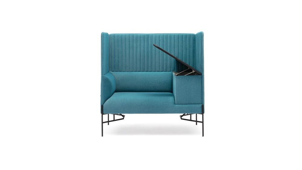 Диван одноместный с высокой спинкой со столиком справа