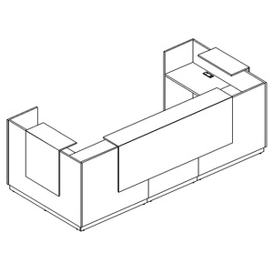 Стойка ресепшен П-образная (полки высокие) с подсветкой