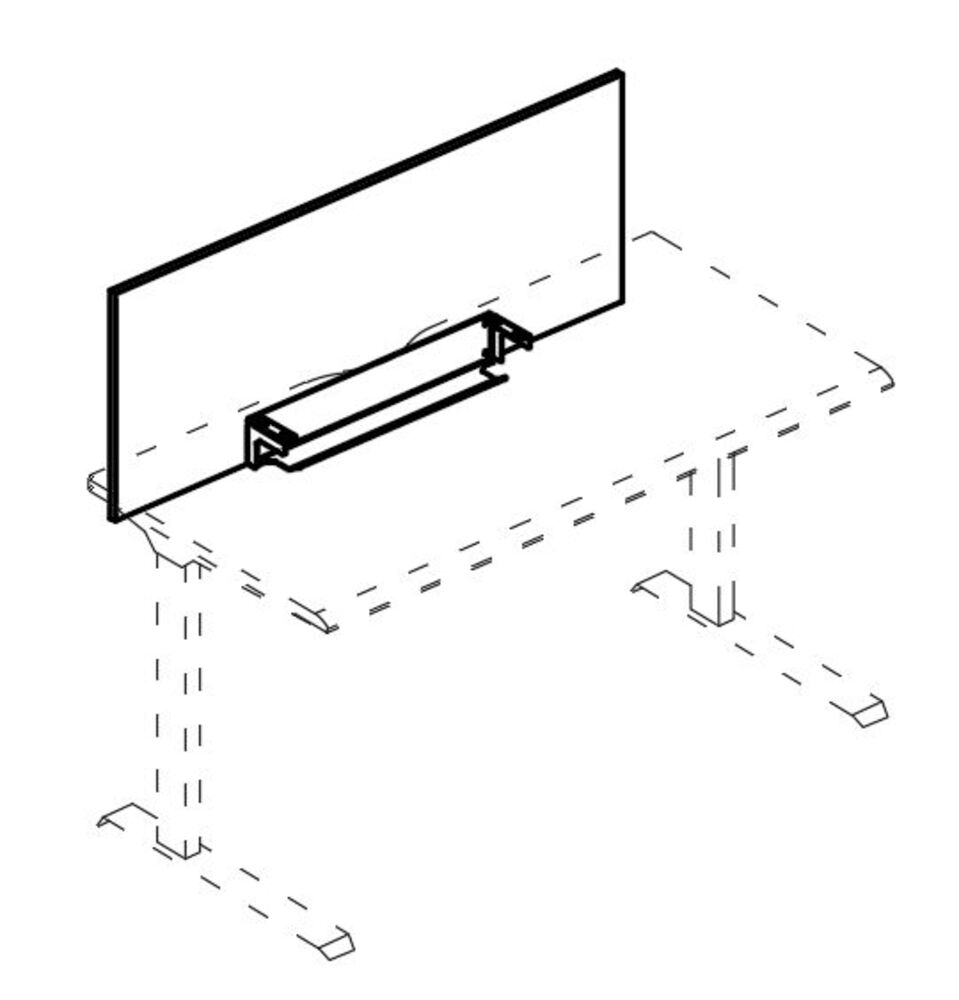 Экран фронтальный на стол 140 с кабель-каналом