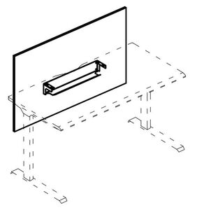 Экран на стол 140 фронтальный большой с кабель-каналом
