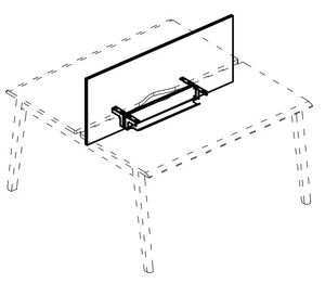 Экран фронтальный для стола 180 с двумя кабель-каналами