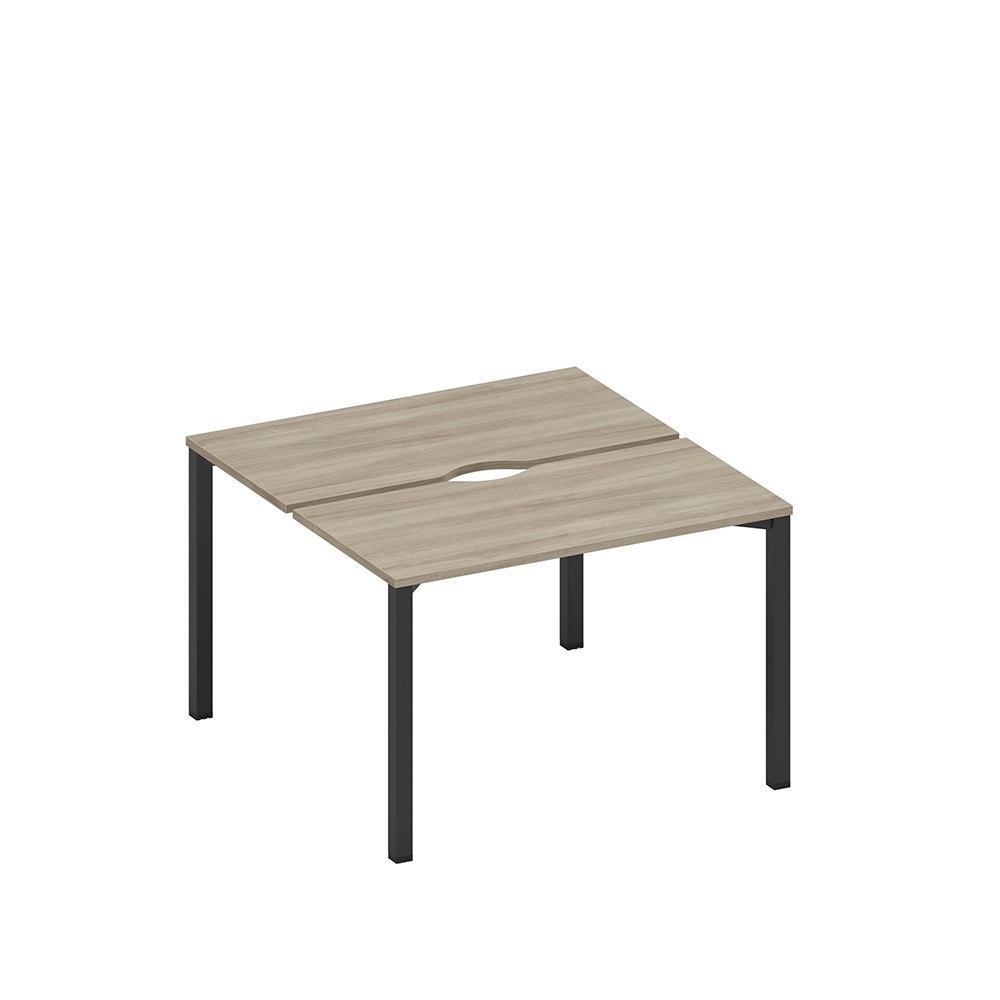 Рабочая станция на металлокаркасе, столешницы с вырезом (2*120)