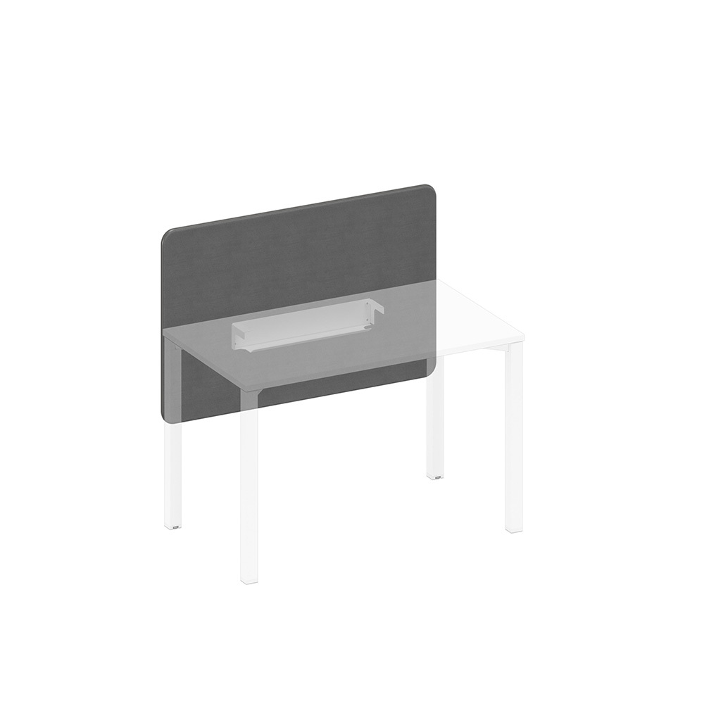 Экран настольный фронтальный тканевый с мягким наполнителем с кабель-каналом