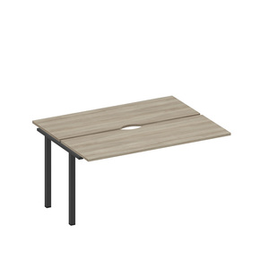 Секция стола рабочей станции на металлокаркасе, столешницы с вырезом