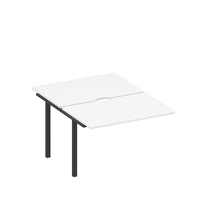 Секция стола рабочей станции на металлокаркасе, столешницы с вырезом