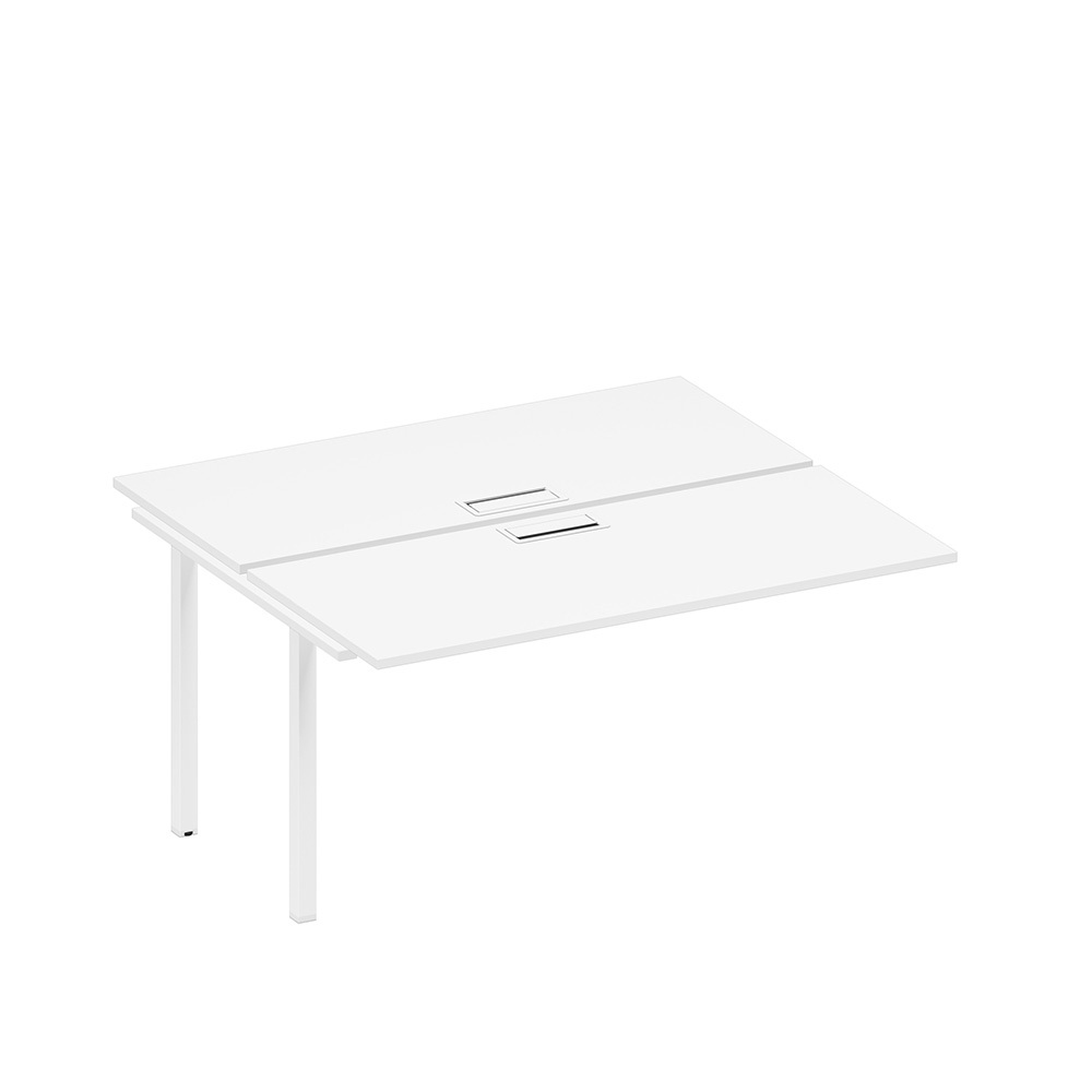 Секция стола рабочей станции на металлокаркасе, столешницы с заглушкой