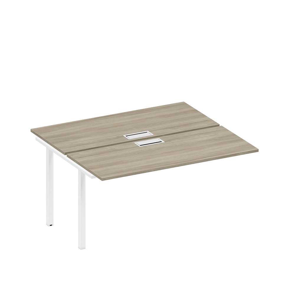 Секция стола рабочей станции на металлокаркасе, столешницы с заглушкой