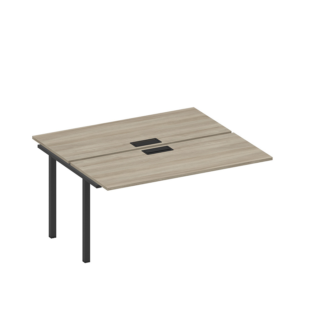 Секция стола рабочей станции на металлокаркасе, столешницы с заглушкой