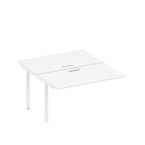 Секция стола рабочей станции на металлокаркасе, столешницы с заглушкой