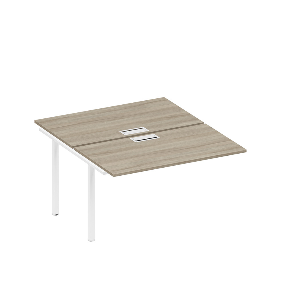 Секция стола рабочей станции на металлокаркасе, столешницы с заглушкой