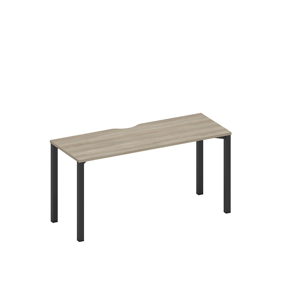 Стол письменный на металлокаркасе, столешница с вырезом