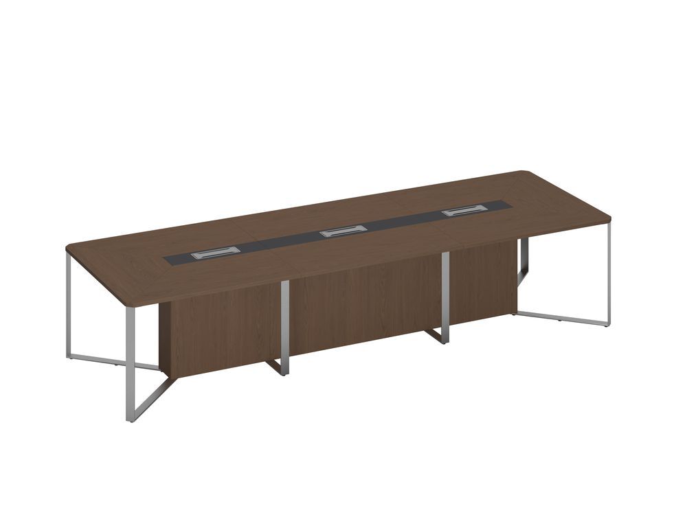 Стол для переговоров составной 3-секционный опоры металлик